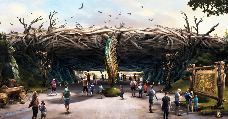 Artist impression of the Lost Feather arena at The Storied Lands.